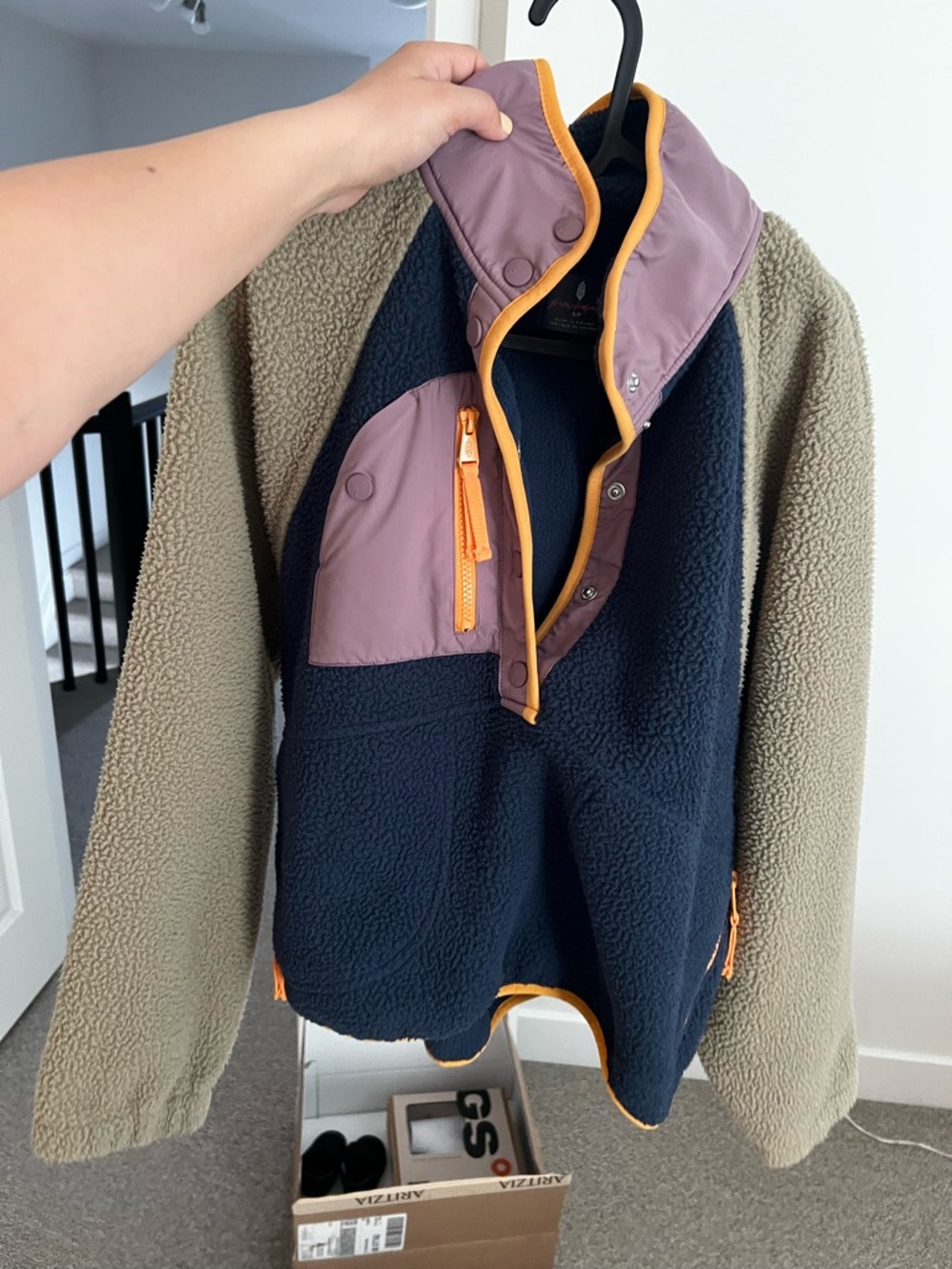 Free People Navy, Tan & Mauve Colorblock hit the slopes jacket - Picture 3 of 10